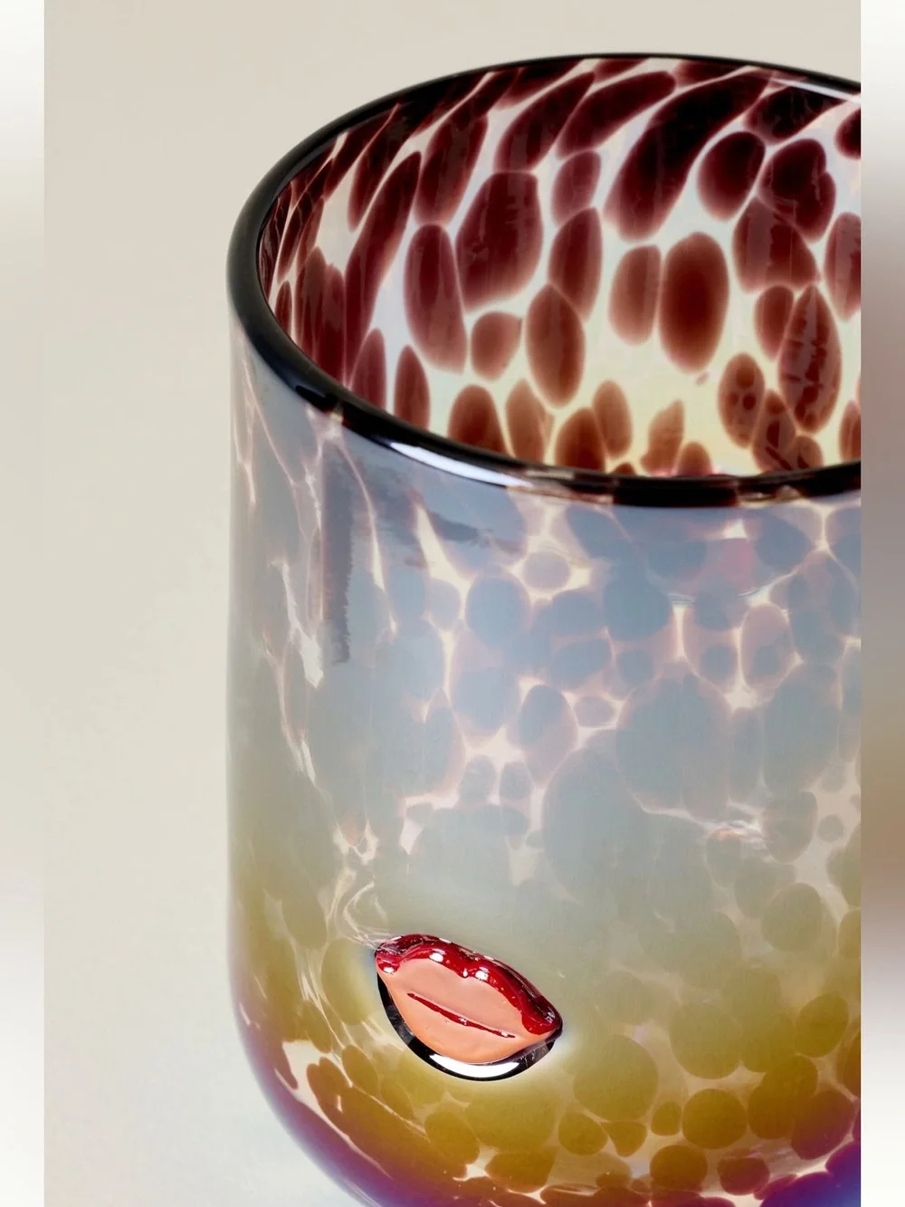 Anthropologie The Marquee Icon Juice Glass Red Lips